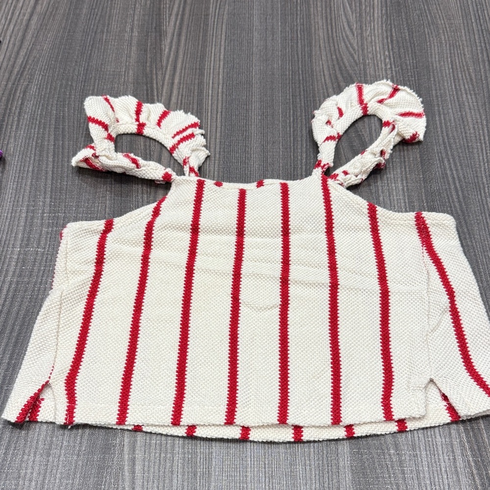 Zara Kids Red and White Striped Tank Top